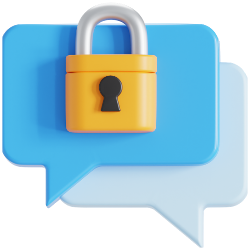 Chat bubbles with lock showing private LGBTQ chat and messaging