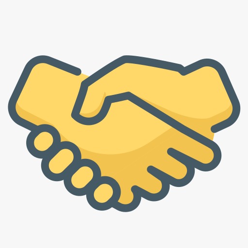 Two hands shaking symbolizing friends connection and support