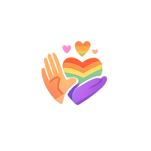 Hands holding rainbow heart with LGBTQ community support and inclusivity
