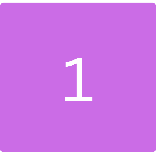 Number one on purple background.